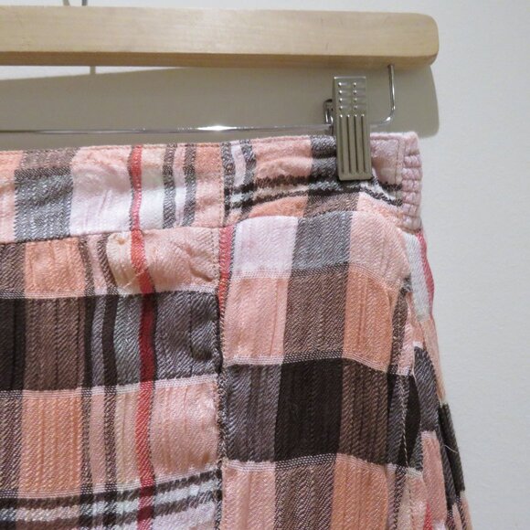 FREE PEOPLE Bordeaux Plaid Maxi Skirt in Pink Peach Grunge Boho Punk Peasant NWT - Picture 4 of 14